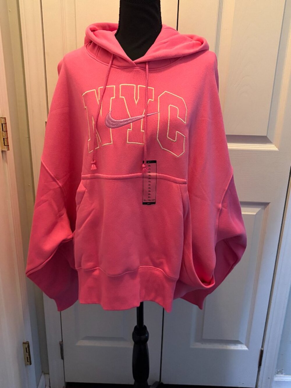 Nike Sportswear Phoenix Fleece NYC Oversized Hoodie Pink Womens XL